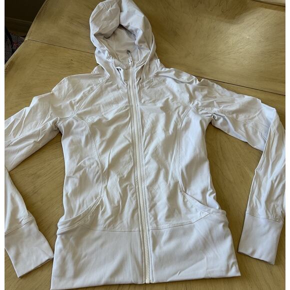 Lululemon Jacket In Flux Womens 10 Hoodie White Reversible Dance Studio Stretch - Picture 3 of 16